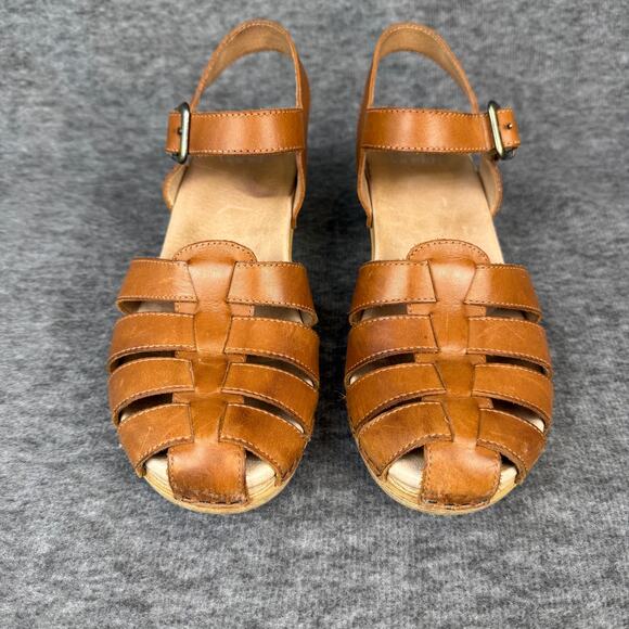 Dansko Millie Fisherman Sandals Brown Leather Wedge Heel size 39 Women's 8.5 - Picture 2 of 11